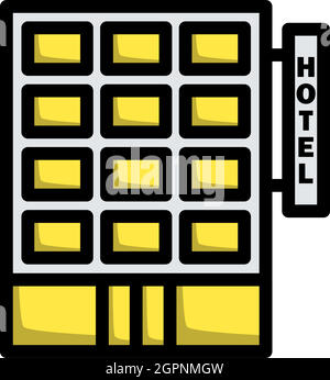 Hotel Building Icon Stock Vector