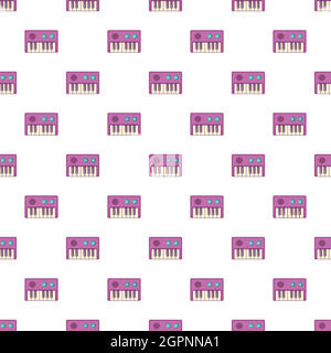Synthesizer pattern, cartoon style Stock Vector