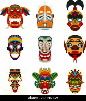 Tribal masks set Stock Vector