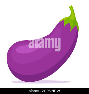 Eggplant icon flat vector illustration Stock Vector
