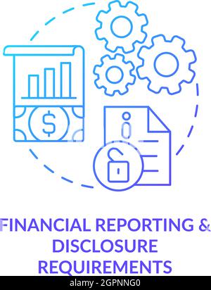 Financial reporting procedure concept icon Stock Vector