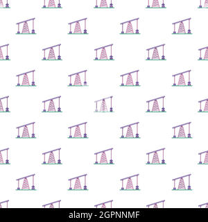 Oil rig pattern, cartoon style Stock Vector