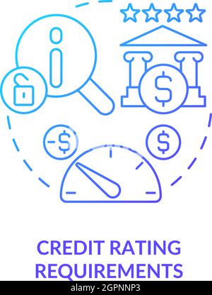 Credit scores requirements concept icon Stock Vector