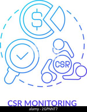 CSR monitoring frramework concept icon Stock Vector