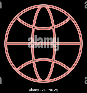 Neon white the red color vector illustration flat style image Stock Vector