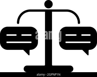 Form judgement black glyph icon Stock Vector
