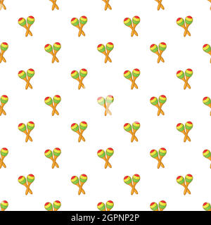 Maracas pattern, cartoon style Stock Vector