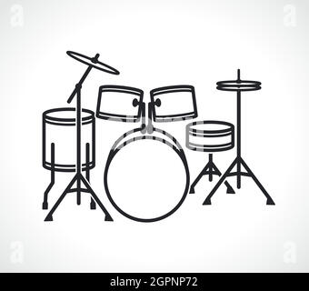 drum set icon isolated vector Stock Vector