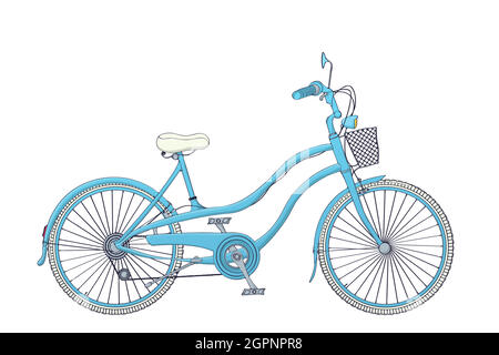 Vintage blue bicycle Stock Vector
