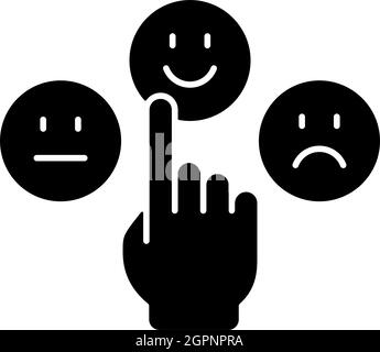 Emotional maturity black glyph icon Stock Vector