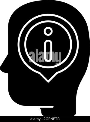 Staying well informed black glyph icon Stock Vector