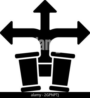 Developing foresight black glyph icon Stock Vector