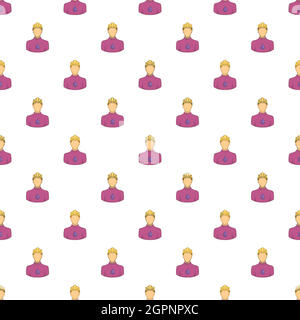 Employee oil industry pattern, cartoon style Stock Vector