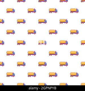 Truck carries petrol pattern, cartoon style Stock Vector