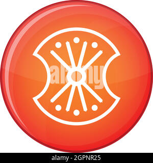 Wooden shield icon, flat style Stock Vector