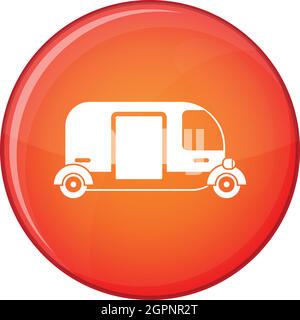 Thailand three wheel native taxi icon, flat style Stock Vector