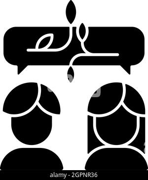 Nonviolent communication black glyph icon Stock Vector