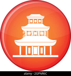 Buddhist temple icon, flat style Stock Vector