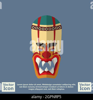 Flat style tribal mask Stock Vector