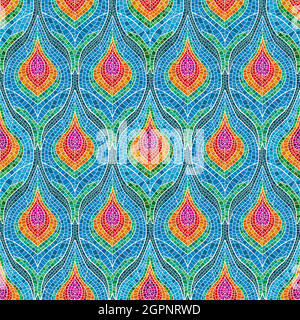 Mosaic feather pattern Stock Vector