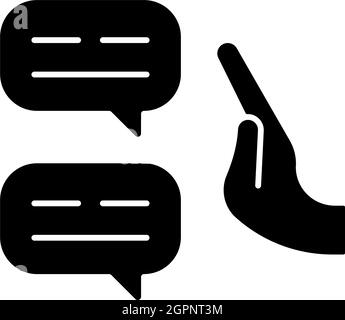 Sceptical view black glyph icon Stock Vector