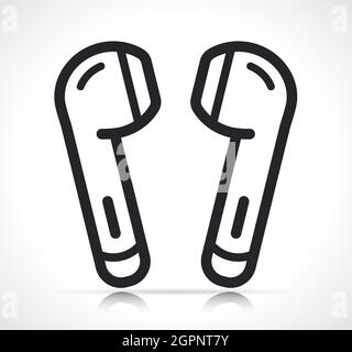 earphones icon isolated  line design Stock Vector