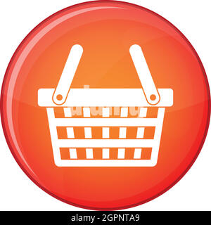 Shopping basket icon, flat style Stock Vector