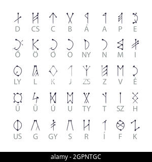 Old Hungarian script Stock Vector