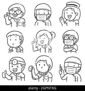 vector set of medical staff Stock Vector