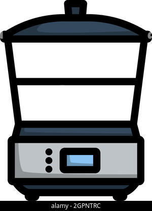 Kitchen Steam Cooker Icon Stock Vector