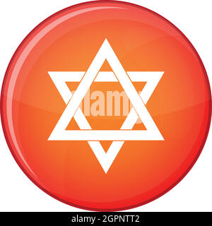 Star of David icon, flat style Stock Vector