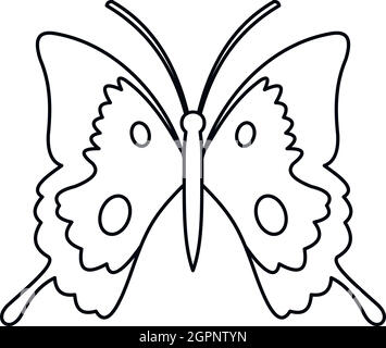 Butterfly icon, outline style Stock Vector