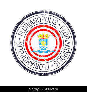City of Florianopolis, Brazil vector stamp Stock Vector