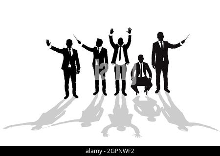 Various business man silhouettes 5 Stock Vector