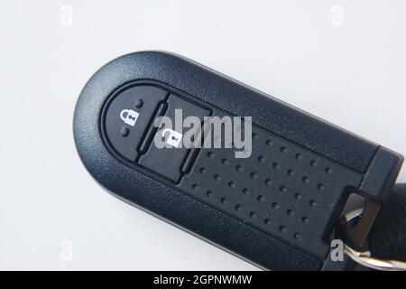 close up of car key on white background , Stock Photo