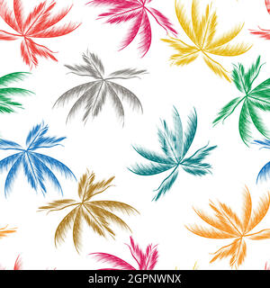 Palm leaves pattern Stock Vector