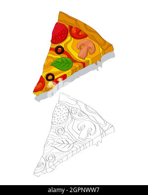 Pizza slice sketch Stock Vector