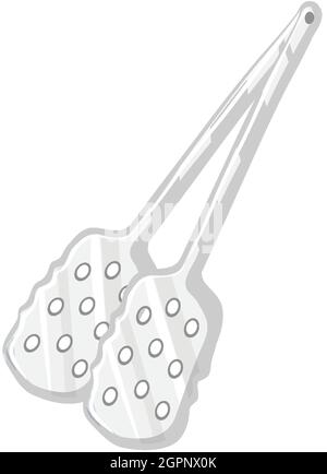 Tongs kitchenware isolated on white background illustration Stock Vector