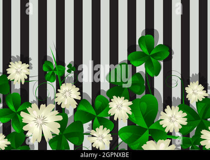 Striped clover background Stock Vector
