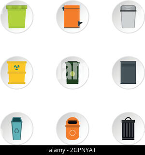 Lid icons set, flat style Stock Vector Image & Art - Alamy
