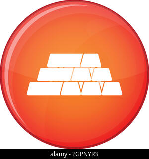 Gold bars icon, flat style Stock Vector