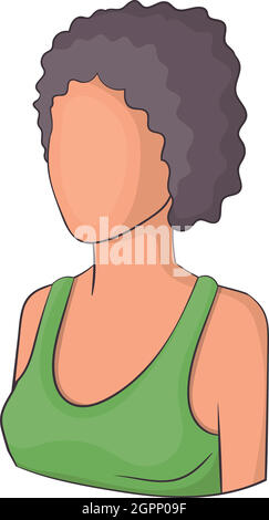 Young girl avatar icon, cartoon style Stock Vector