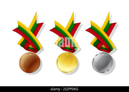 Lithuanian vector medals set Stock Vector