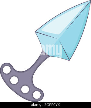 Brass knuckles with knife icon, cartoon style Stock Vector