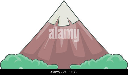 The sacred mountain of Fuji icon, cartoon style Stock Vector
