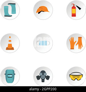 Repair tools icons set, flat style Stock Vector