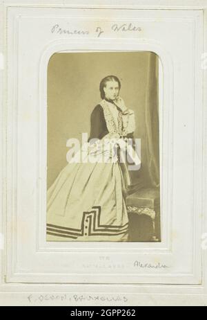 Princess of Wales, 1860-69. [Portrait of Alexandra of Denmark, daughter-in-law of Queen Victoria and wife of the future King Edward VII]. Albumen print. Stock Photo