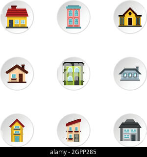 Residence icons set, flat style Stock Vector Image & Art - Alamy
