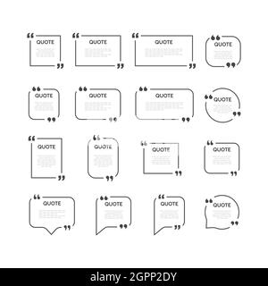 Quote frame template vector set Stock Vector
