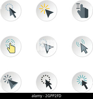 Arrow icon set. Flat style. Vector illustration Stock Vector Image ...
